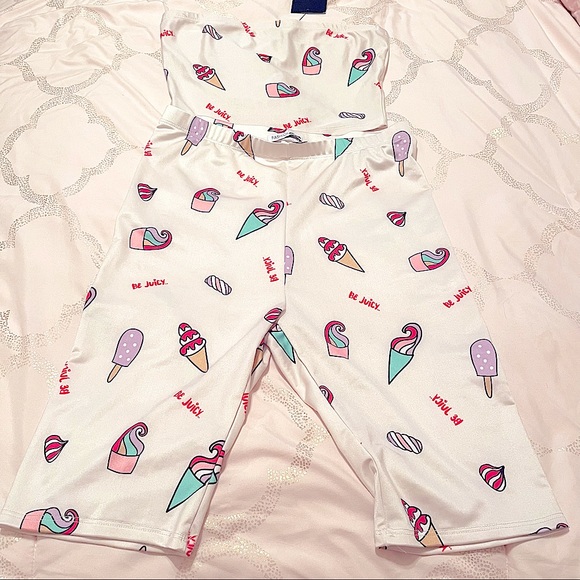 fashion nova ice cream biker short set medium NWT - Picture 3 of 9